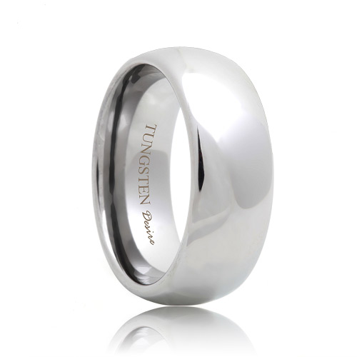 Domed White Tungsten Carbide Ring (4mm - 8mm)