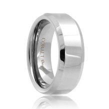 Beveled Cobalt Chrome Engagement Ring (6mm - 8mm)