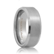 Brushed Finish White Tungsten Ring (4mm - 8mm)