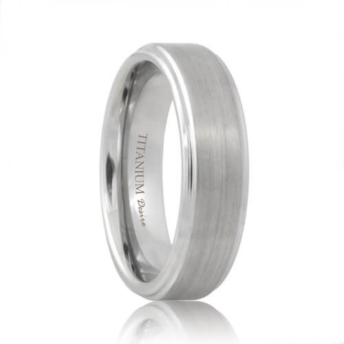 Matte Step Edge Designer Titanium Wedding Ring