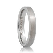 Brushed Beveled Scratch Resistant Tungsten Wedding Band