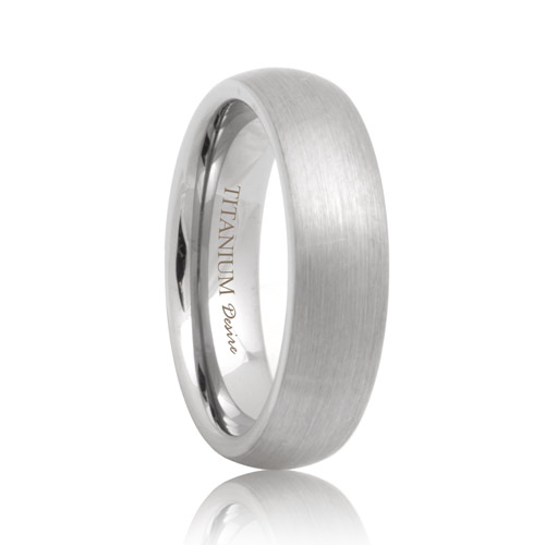 Rounded Matte Light Weight Titanium Ring