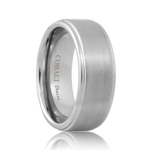Satin Raised Cobalt Chrome Wedding Ring (6mm - 8mm)