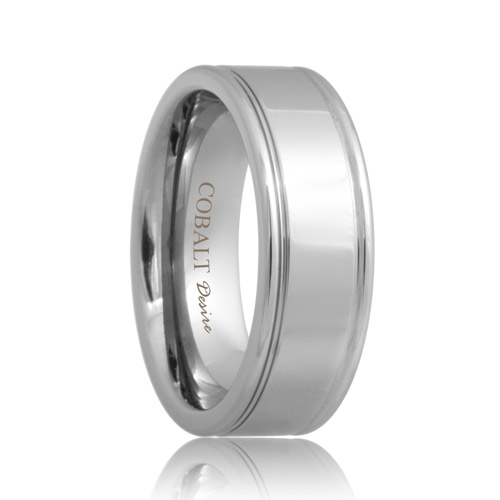 Polished Two Groove Cobalt Chrome Ring (6mm - 8mm)