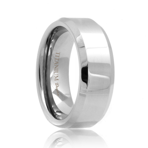 Beveled Polished Titanium Ring (6mm - 8mm)