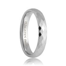 Diamond Faceted Comfort Fit 4mm Tungsten Ring