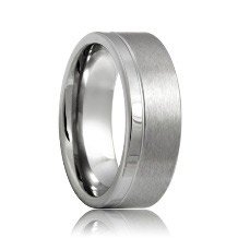 Flat Single Grooved wide Brushed and Polished Best Tungsten Band (6mm - 8mm)