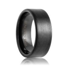 Flat Brushed Black Tungsten Ring (4mm - 12mm)
