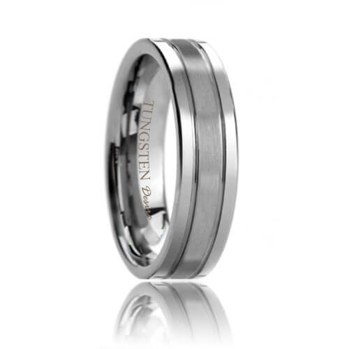 Bridal Titanium Grooved 6mm Brushed and Polished Band 