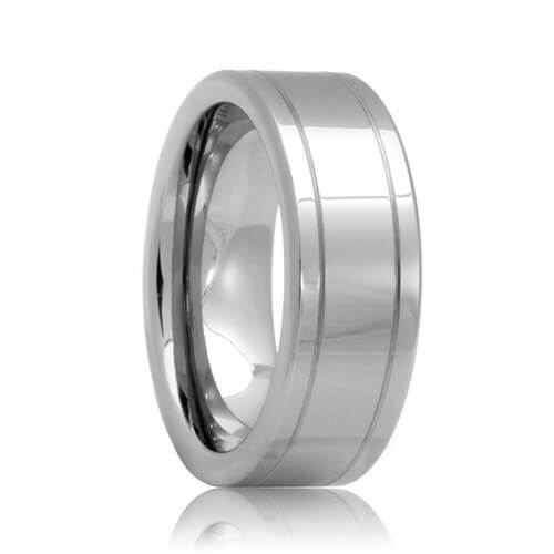 6 mm Mens Tungsten Carbide Rings Dual Grooved 