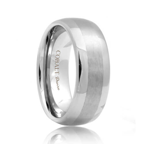 Brushed Finish Comfort Fit Classic Dome Cobalt Ring Band 8mm Cobalt Wedding Ring FREE ENGRAVING Mens Wedding Band