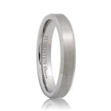 Coral Springs White Tungsten Raised Polished Center Ring 
