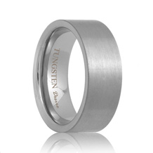 Flat Brushed White Tungsten Ring (4mm - 8mm)