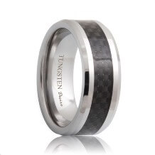 Black Carbon Fiber Inlay Tungsten Ring (6mm - 8mm)