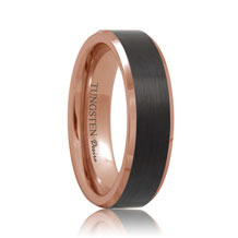Rose Gold Plated Brushed Black Tungsten Band
