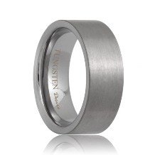 Flat Brushed Designer Tungsten Carbide Band (6mm - 8mm)