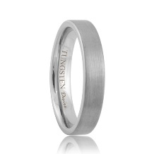 4mm Pipe Cut Brushed White Tungsten Band