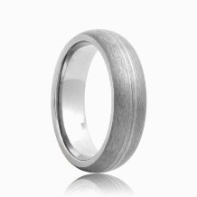Domed Grooved Center Brushed Durable Tungsten Wedding Band (6mm - 8mm)
