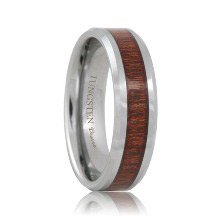 Tungsten Ring with Wood Inlay (RoseWood)