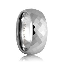 Diamond Faceted Tungsten Carbide Wedding Ring (4mm - 8mm)