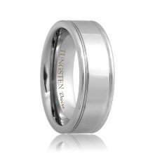 Grooved Polished Shine Tungsten Carbide Ring(6mm - 8mm)