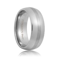 Domed Brushed Stripe Tungsten Jewelry Wedding Band (6mm - 8mm)