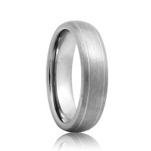 Domed Dual Groove Brushed Tough Tungsten Wedding Band (6mm - 8mm)