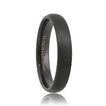 Domed Brushed Black Tungsten Carbide Band