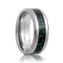 Black & Green Carbon Fiber Inlay Tungsten Band (6mm - 8mm)