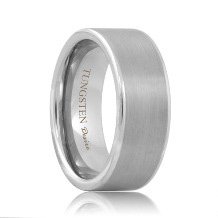 Flat Best Tungsten Wedding Ring with Brushed Center (6mm - 8mm)